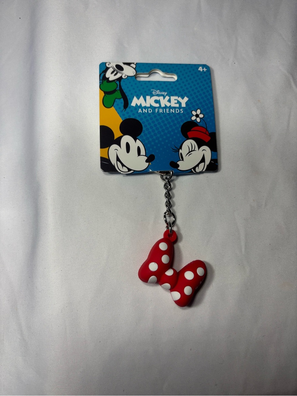 New Disney Red Polka Dot Minnie Bow Keychain Charm Bag Charm